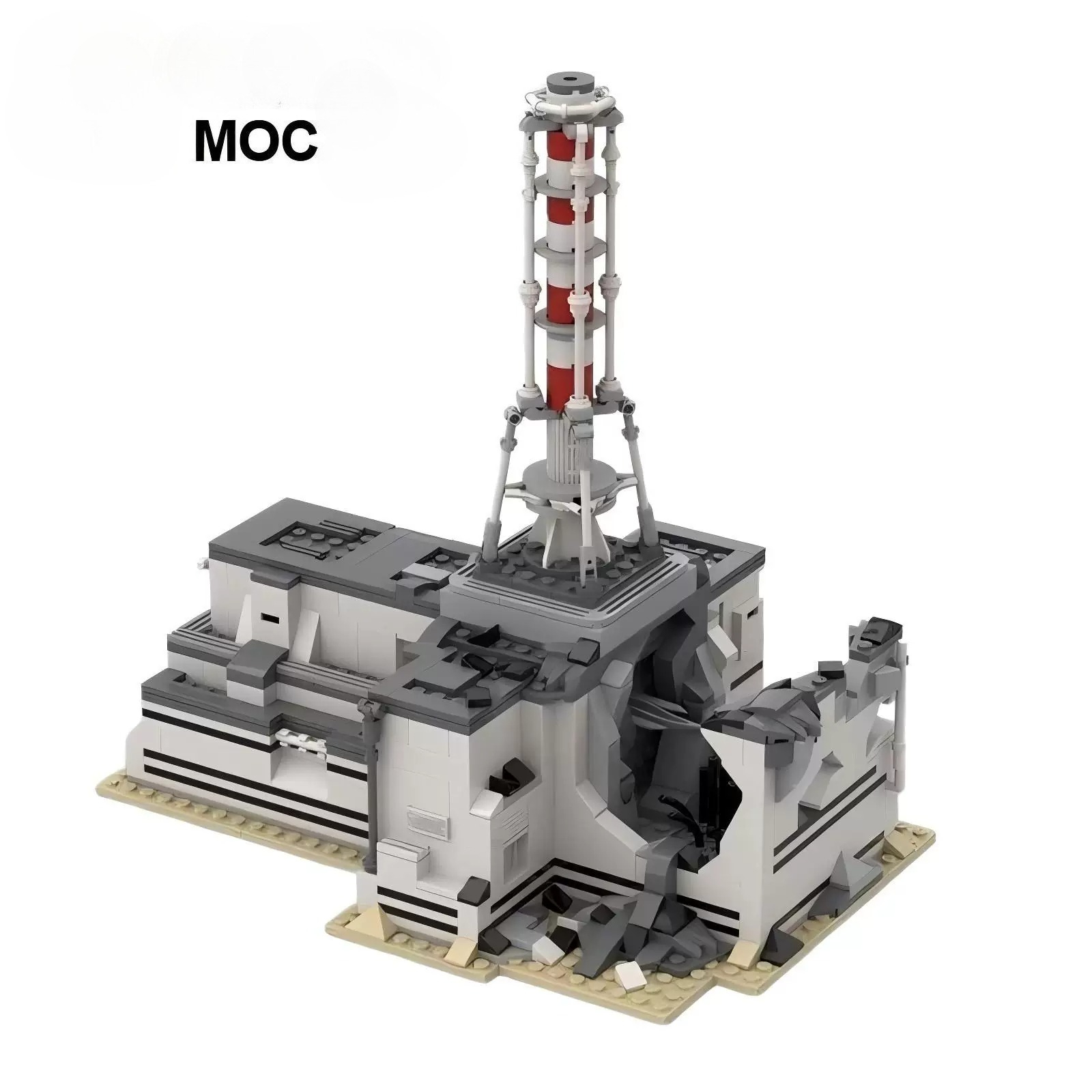 Renewable Energy Lego - MOC 1986 アーキテクチャ チェルノブイリ原子力発電所災害モデル カスタムビルディングブロック モジュラーテクノロジー
