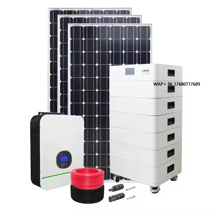 Solar Panel System 10Kw - バッテリーとインバーター付きソーラーパネル 5kw 8kw 10kw ハイブリッド電力太陽光発電システム 家庭用オフグリッドソーラー