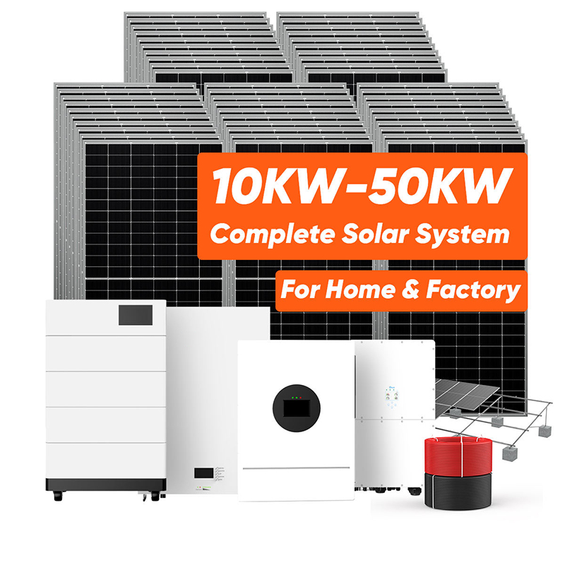 Solar Panel System 10Kw - オールインワン太陽光発電蓄電システム 10KW 30KW 50KW ハイブリッドインバーター 床置き型LiFePO4バッテリー