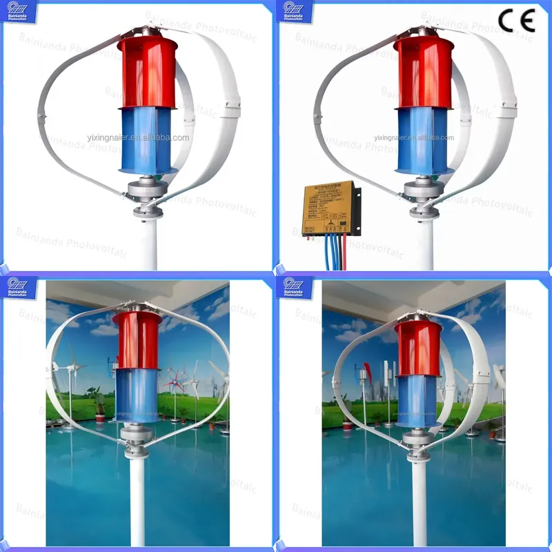 Wind Solar Hybrid Kit - 300W 400W垂直軸風力タービン発電機キット、充電コントローラー付き、家庭用屋外ソーラー風力ハイブリッド電源システム