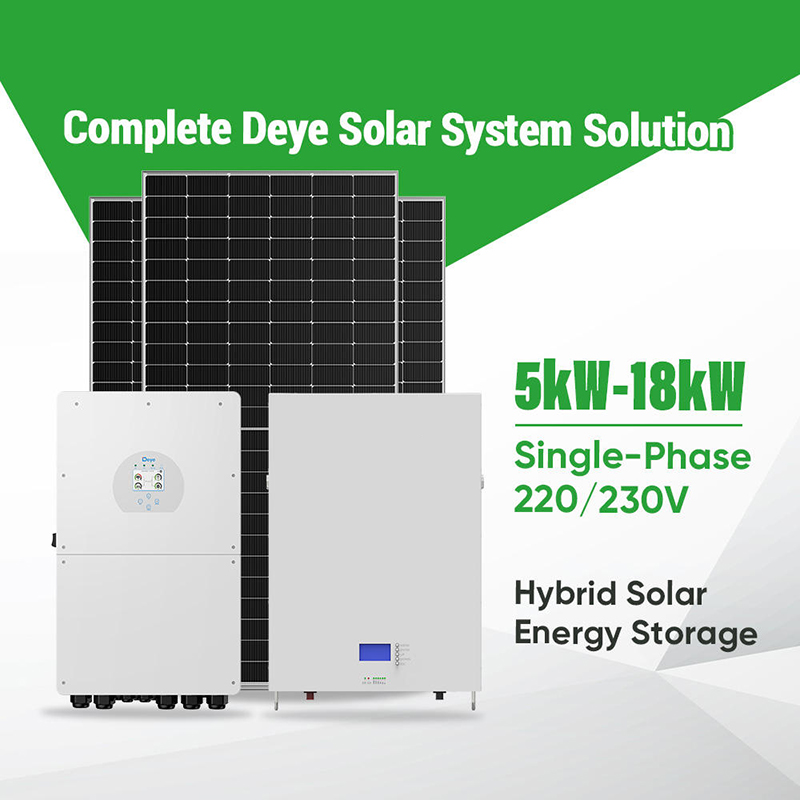 Solar Panel System 10Kw - Deye 5KW 10KW 15KW 18KW ハイブリッドオフグリッドソーラーシステム単相230VコンプリートホームキットLiFePO4バッテリーモノソーラーパネル電源