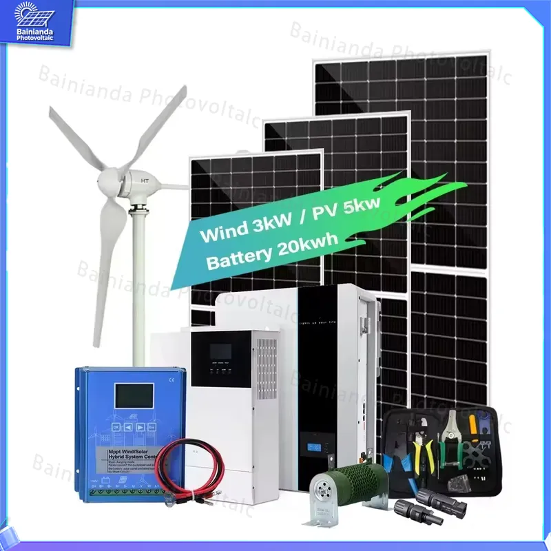 3KWソーラー風力タービン発電機 5KWハイブリッドコントロ - Wind Solar Hybrid Kit のレビューと価格